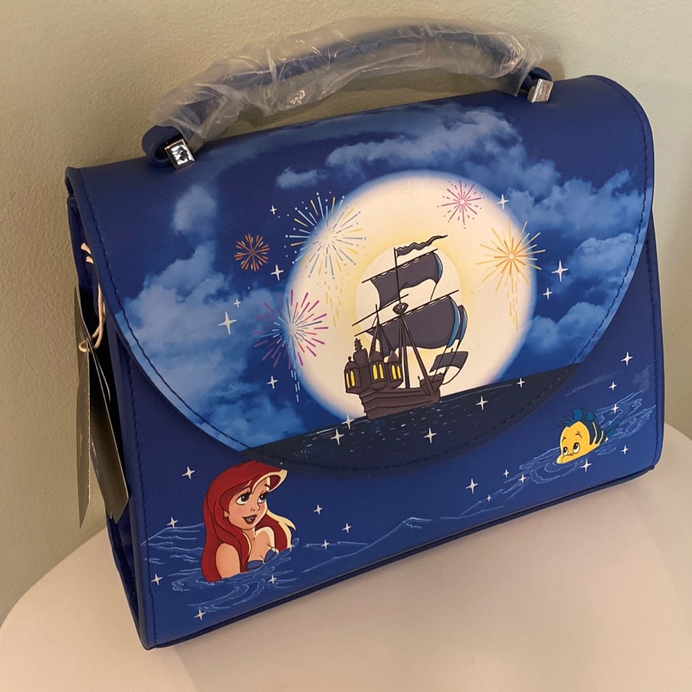 Loungefly Disney The Little Mermaid Ariel Fireworks Crossbody Bag Purse